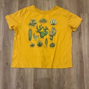 Fifth Sun Mustard Yellow Cactus & Succulent Graphic Tee